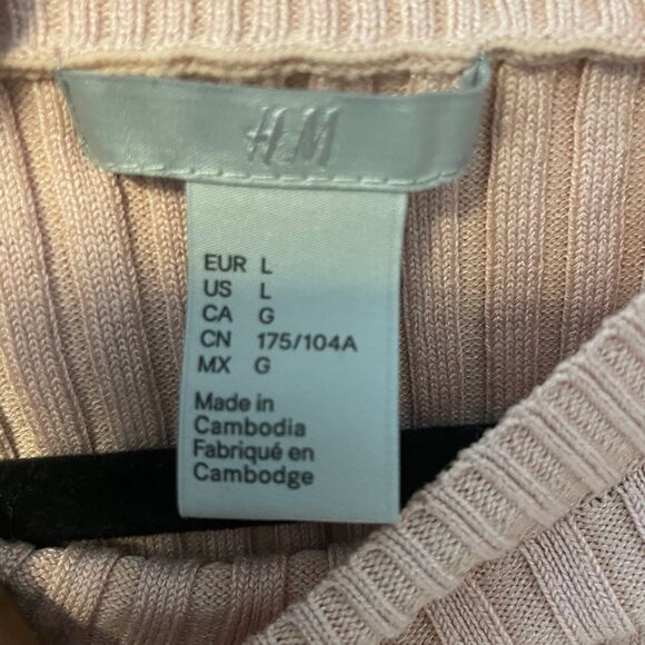 Pink Stripped Sweater by H&M size Large - Picture 3 of 5